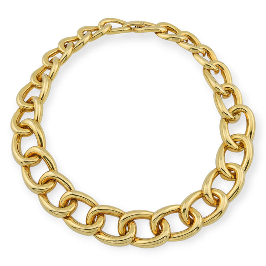 David Webb Gold Oval Link Necklace