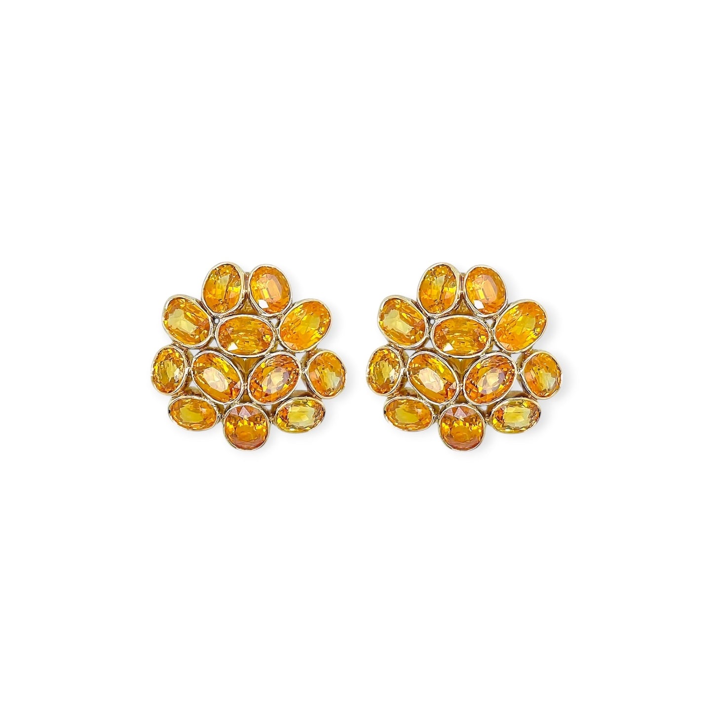 Tony White Yellow Sapphire Cluster Earrings