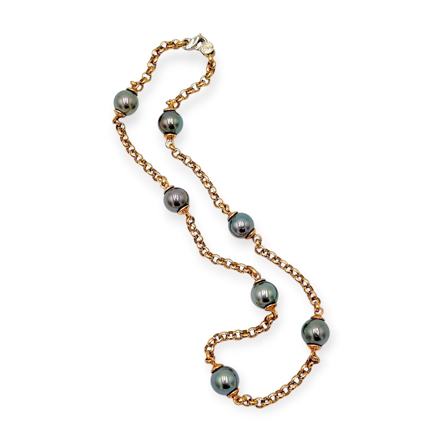 Tahitian Pearl Gold Link Necklace