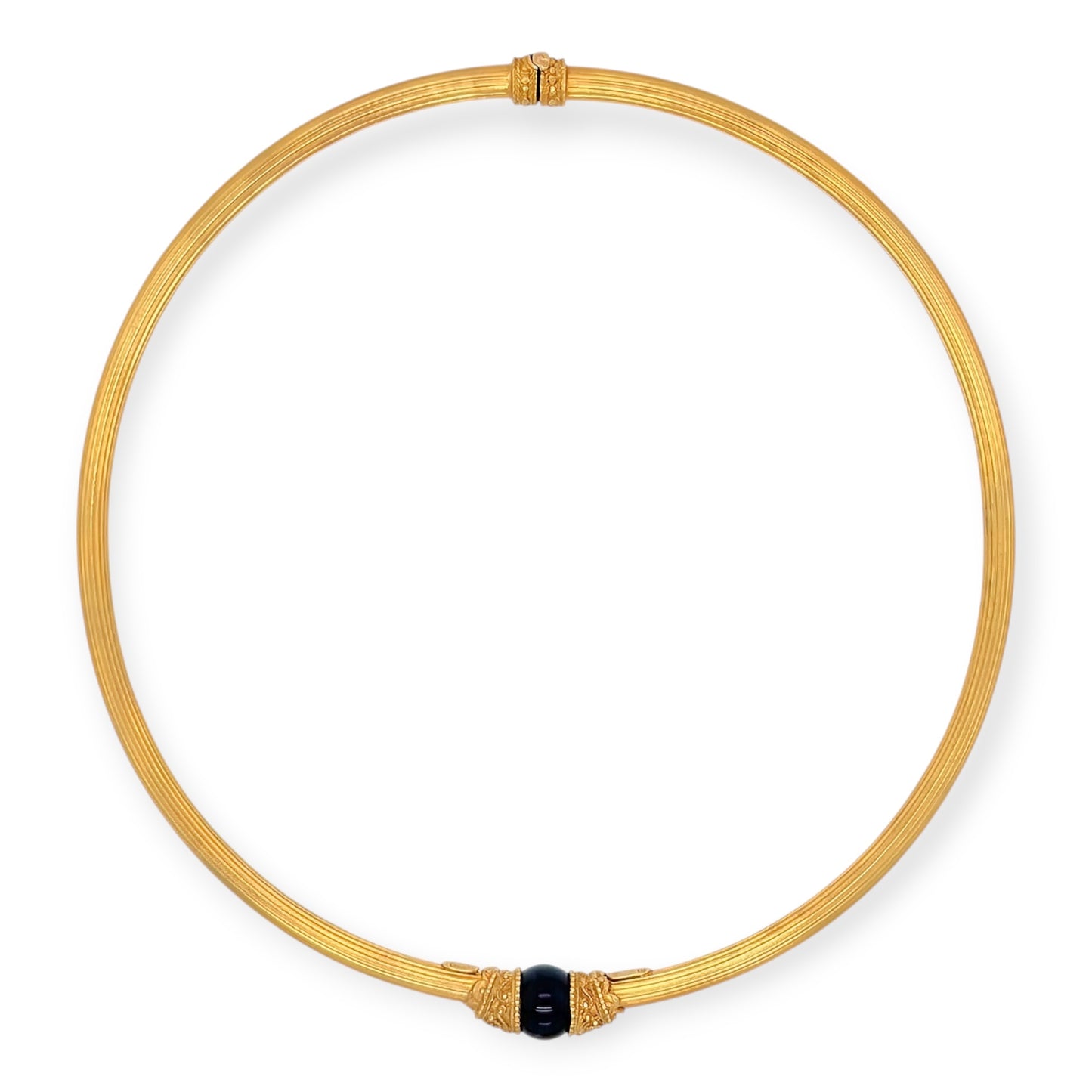 Lalaounis Textured Gold Black Onyx Collar Necklace