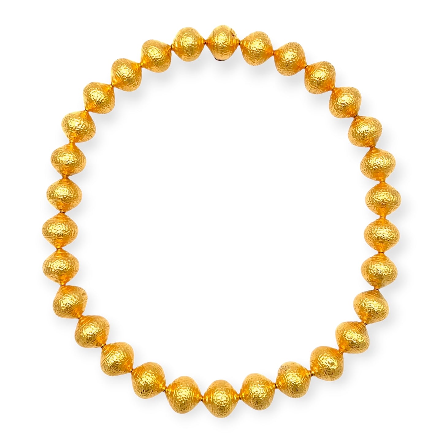 Zolotas Hammered Gold Bead Necklace