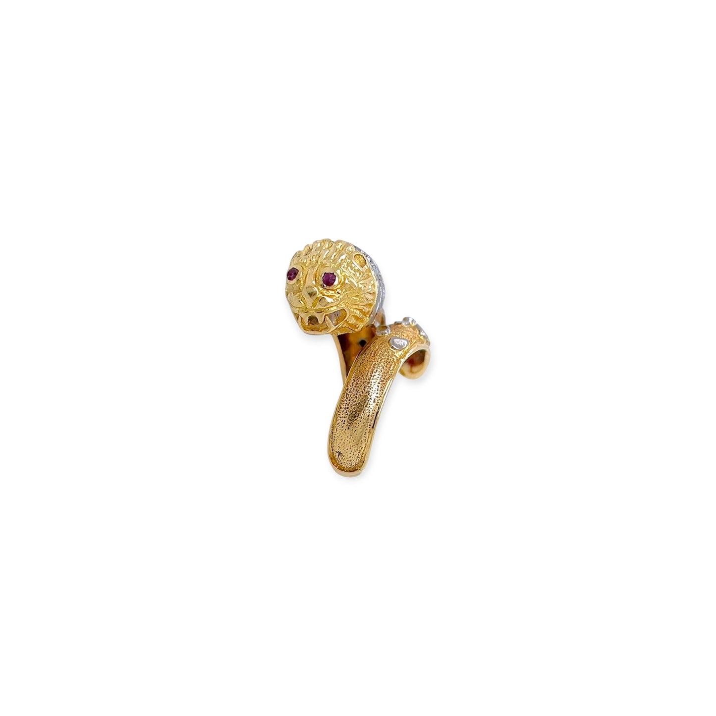 Lalaounis Gold Ruby Diamond Lion Head Ring