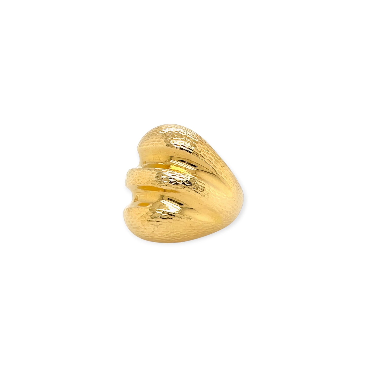 Andrew Clunn Hammered Gold Bombe Ring