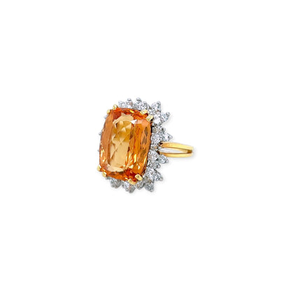 Bold Topaz Diamond Gold Ring