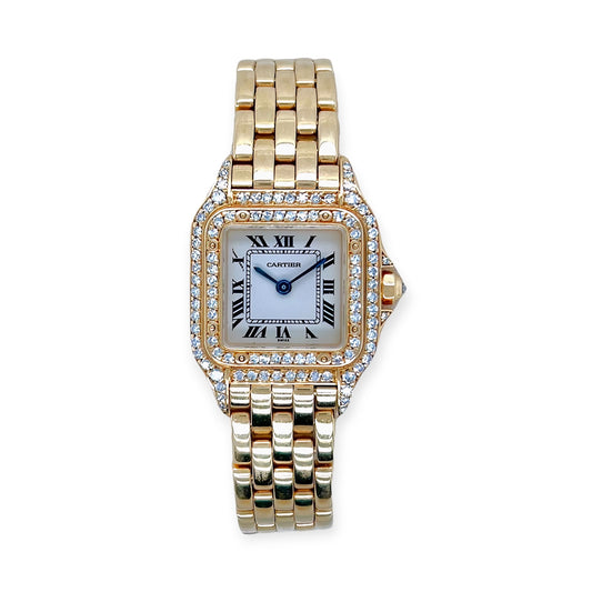 Cartier Panthere Small Gold Diamond Watch