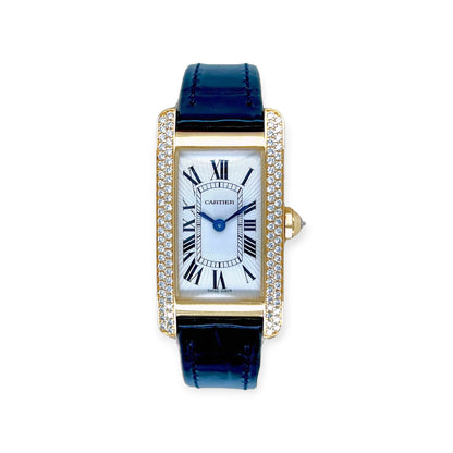 Cartier Tank Americaine Small Gold Diamond Watch