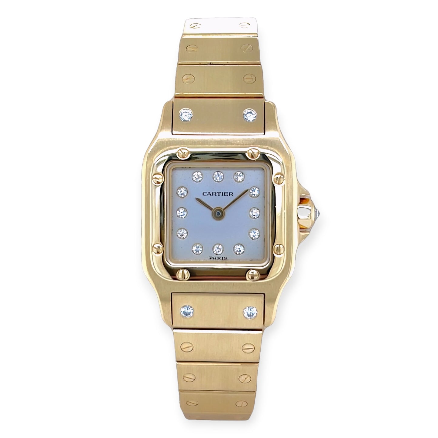 Cartier Santos Matte Gold Diamond Watch