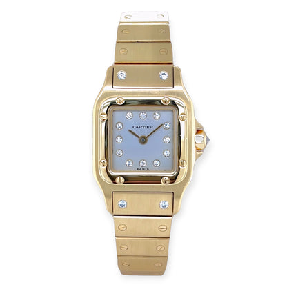 Cartier Santos Matte Gold Diamond Watch