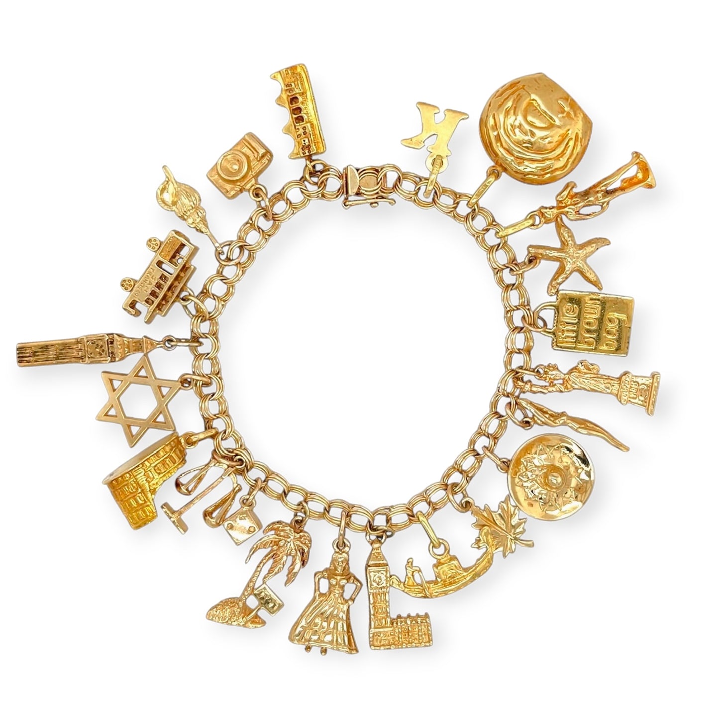 22 Charms Gold Bracelet