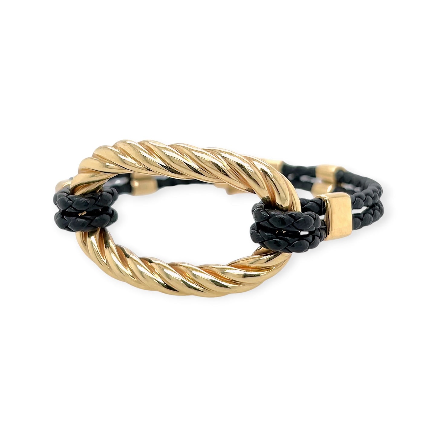 Gold Black Cord Ropework Bracelet