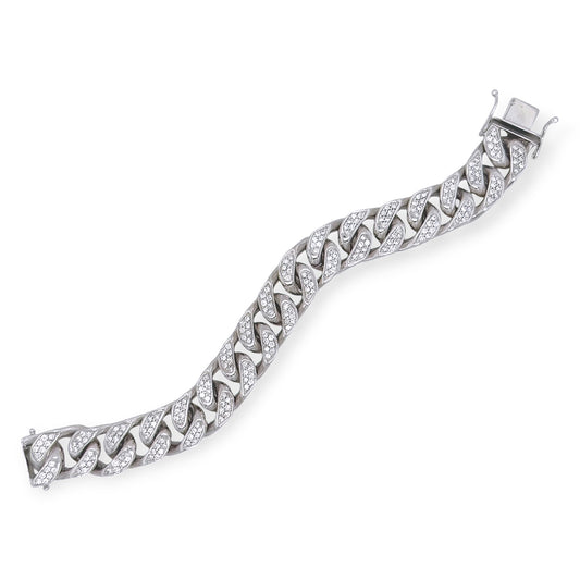 White Gold Diamond Curb Link Bracelet