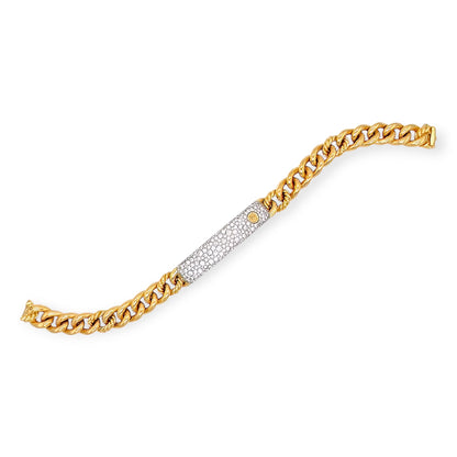 David Yurman Belmont Gold Diamond ID Bracelet