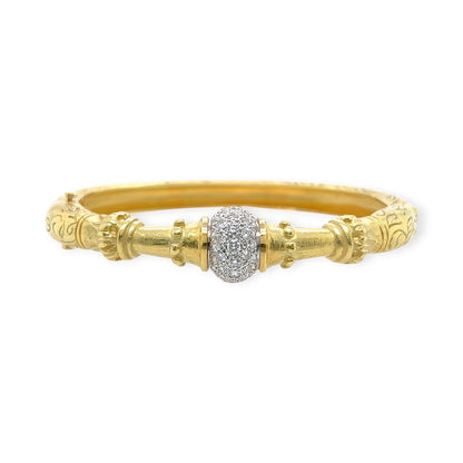 SeidenGang Laurel Gold Diamond Bangle Bracelet