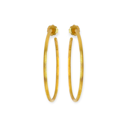 Lalaounis Textured Gold Hoop Earrings