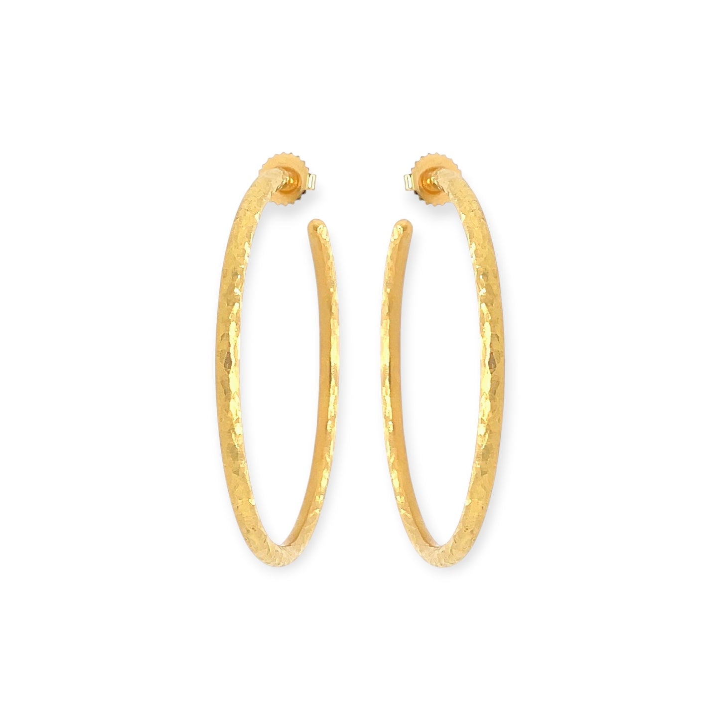 Christian Dior Gold Hammered Hoop Earrings