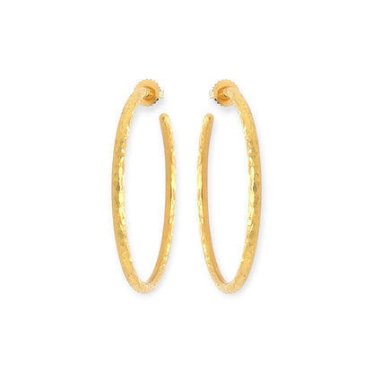 Christian Dior Gold Hammered Hoop Earrings