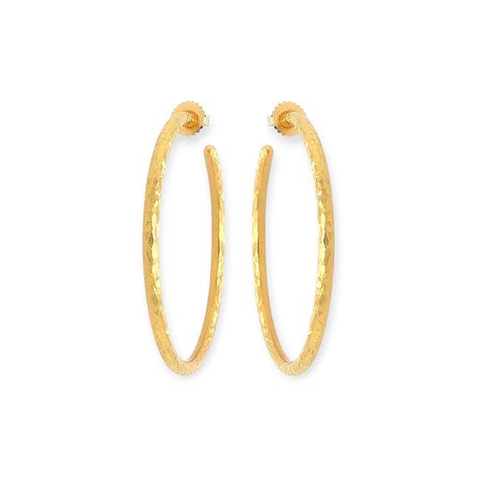Christian Dior Gold Hammered Hoop Earrings