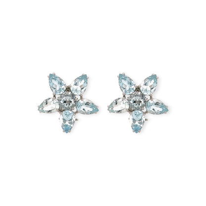 Mish Aquamarine Star White Gold Earrings
