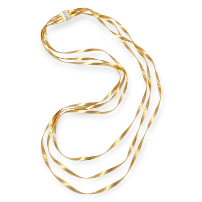 Marco Bicego Multi Strand Gold Diamond Necklace