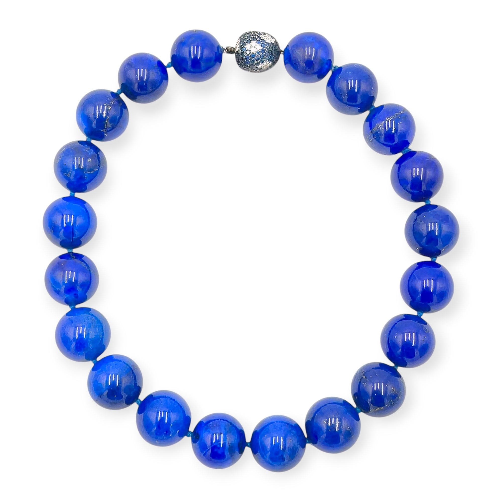 Lapis Lazuli Bead Sapphire Diamond Necklace – CDB Ltd