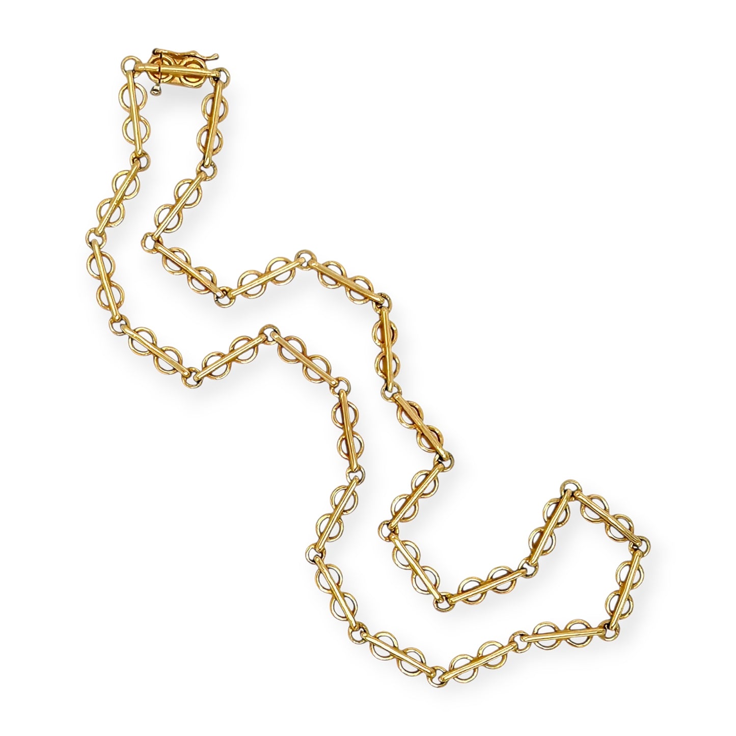 Gold Circle Motif Link Necklace