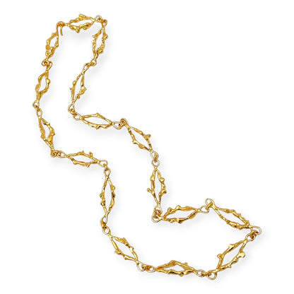 Jean Mahie Long Gold Navette Link Necklace