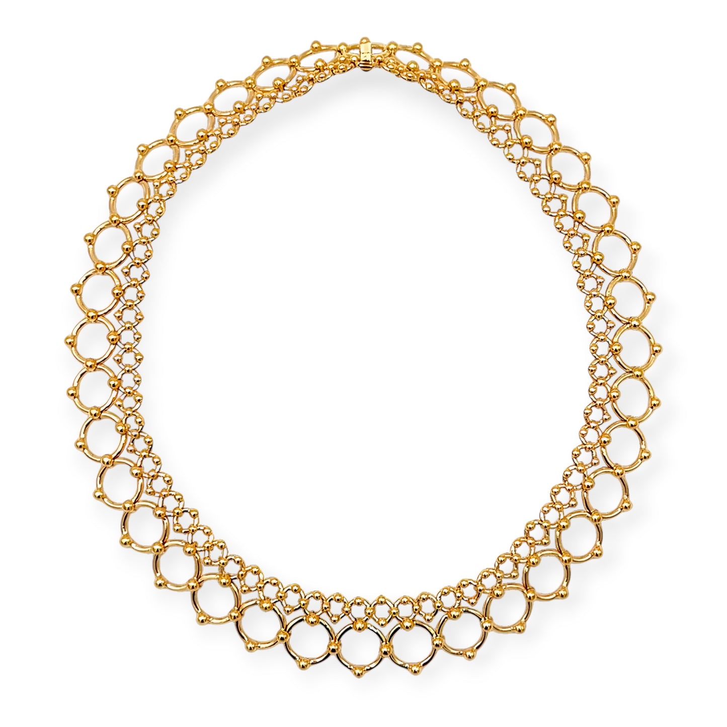 Tiffany Gold Beaded Loop Collar Necklace