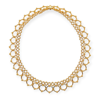 Tiffany Gold Beaded Loop Collar Necklace
