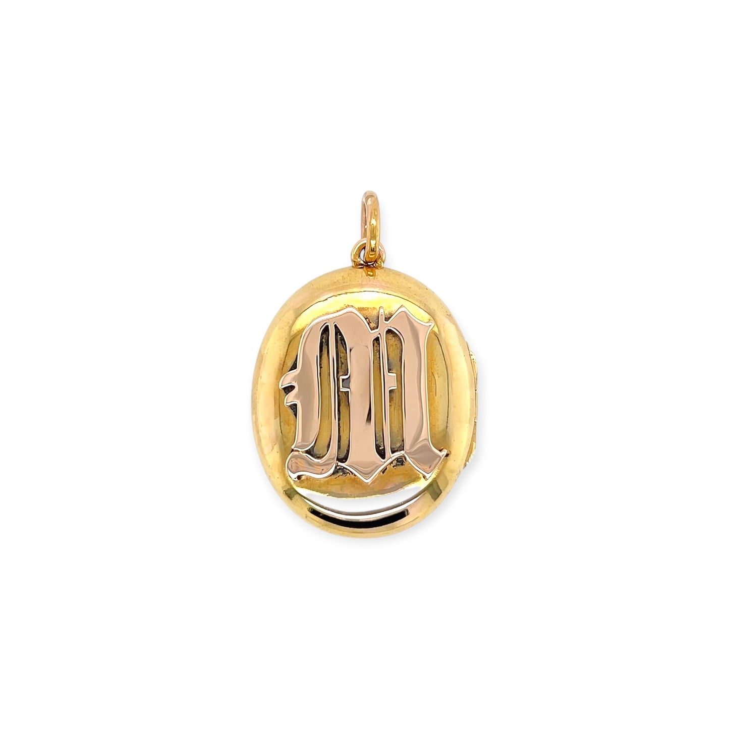 Antique Gold Oval "M" Locket