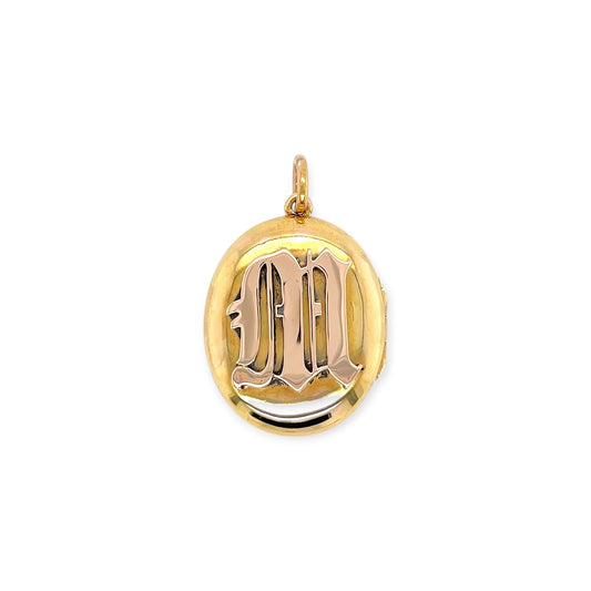 Antique Gold Oval "M" Locket