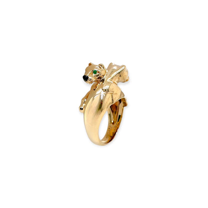 Cartier Panthere Gold Emerald Black Onyx Ring