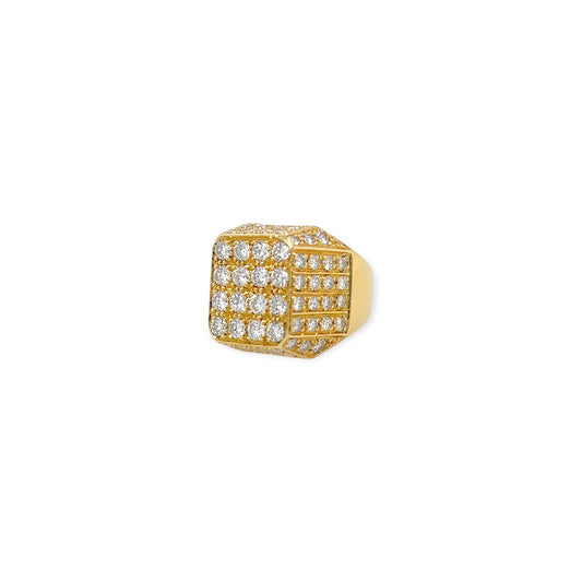 Geometric Gold Diamond Ring