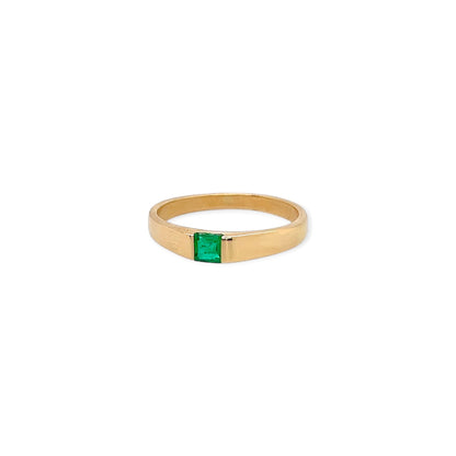 Square Cut Emerald Gold Ring