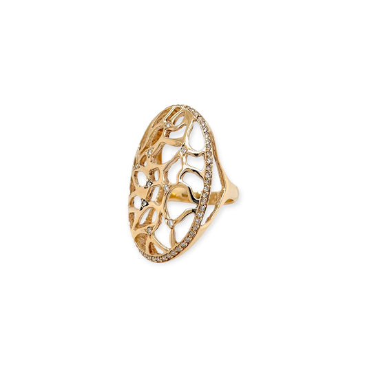 Gold Diamond Openwork Web Ring