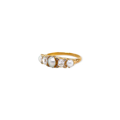 Antique Pearl Diamond Gold Ring