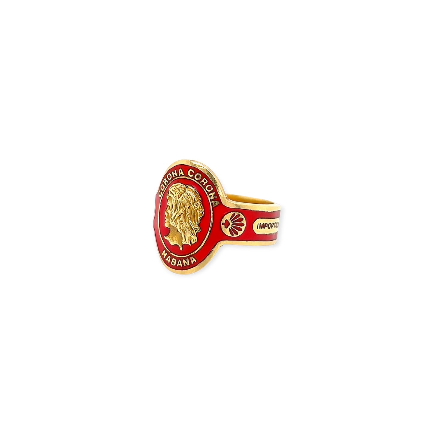 Cartier Red Enamel Gold Cigar Band Ring