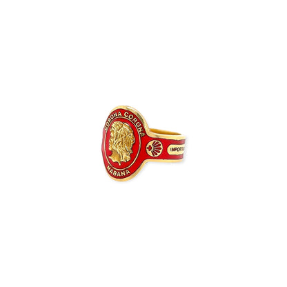 Cartier Red Enamel Gold Cigar Band Ring