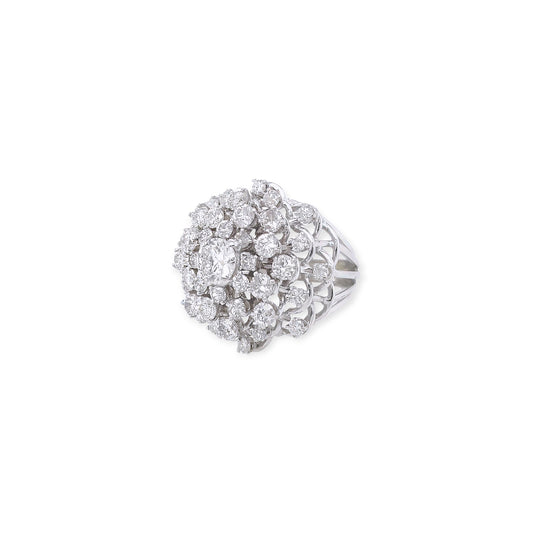 White Gold Diamond Cluster Ring
