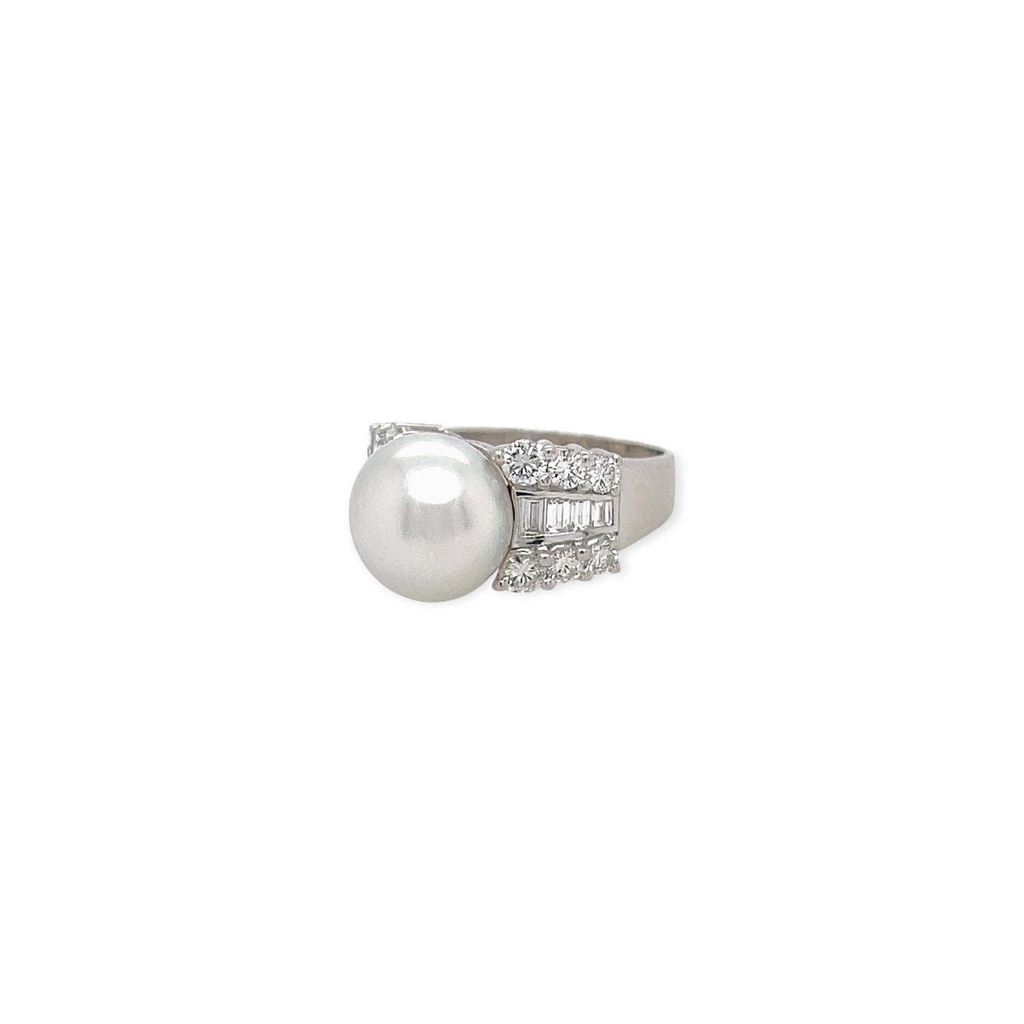 South Sea Pearl Diamond White Gold Ring