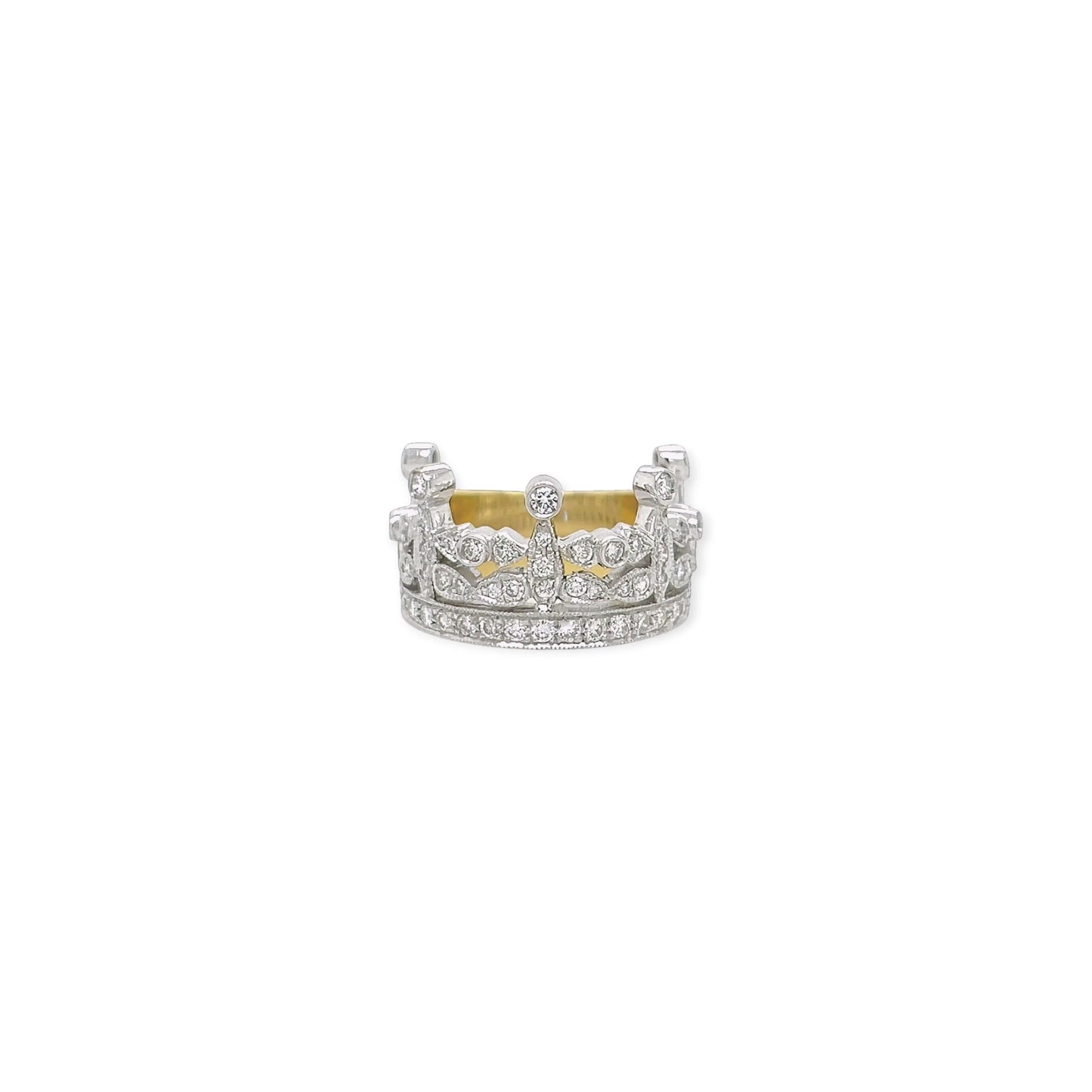 Gold Diamond Crown Ring