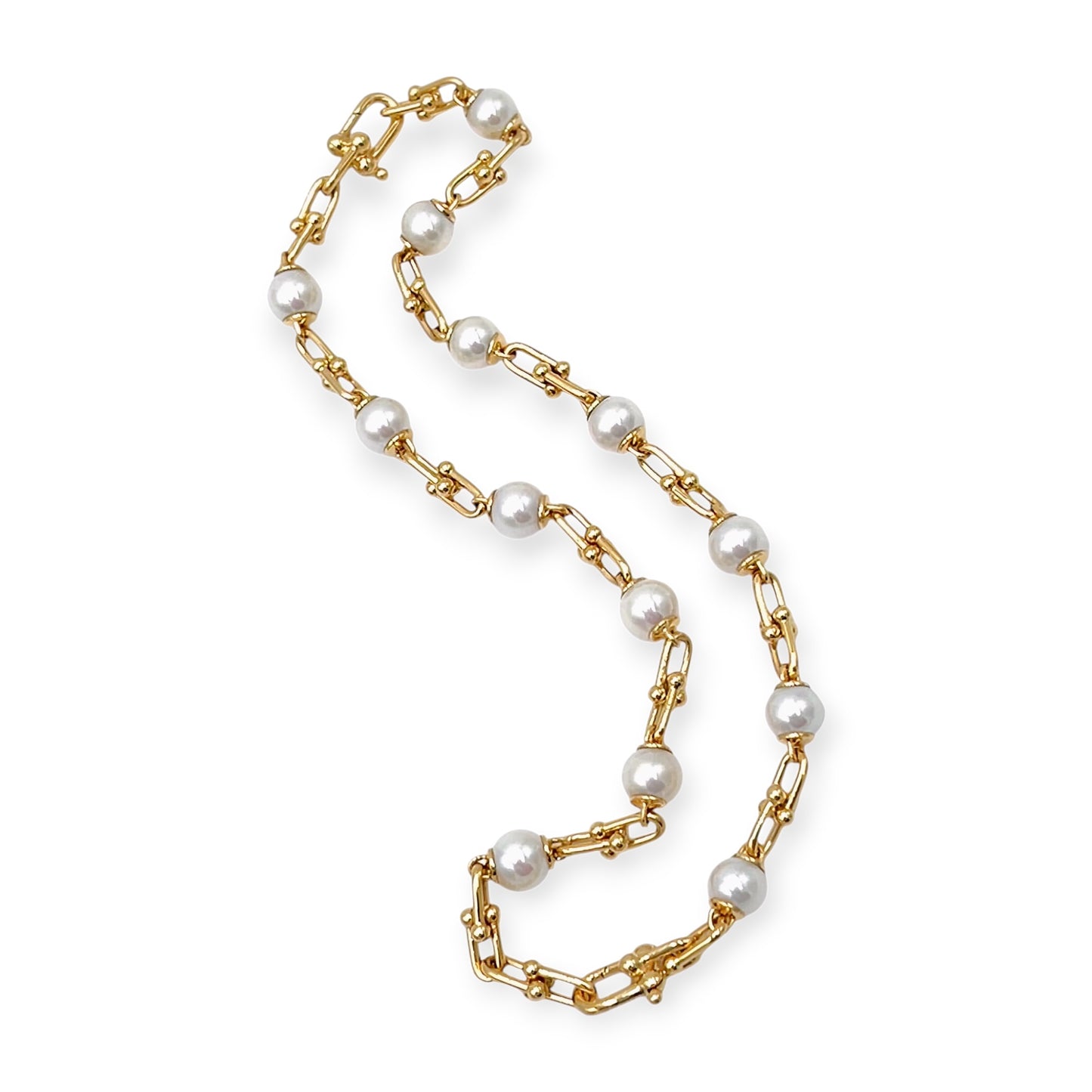 Tiffany HardWear Gold Pearl Bracelet Necklace