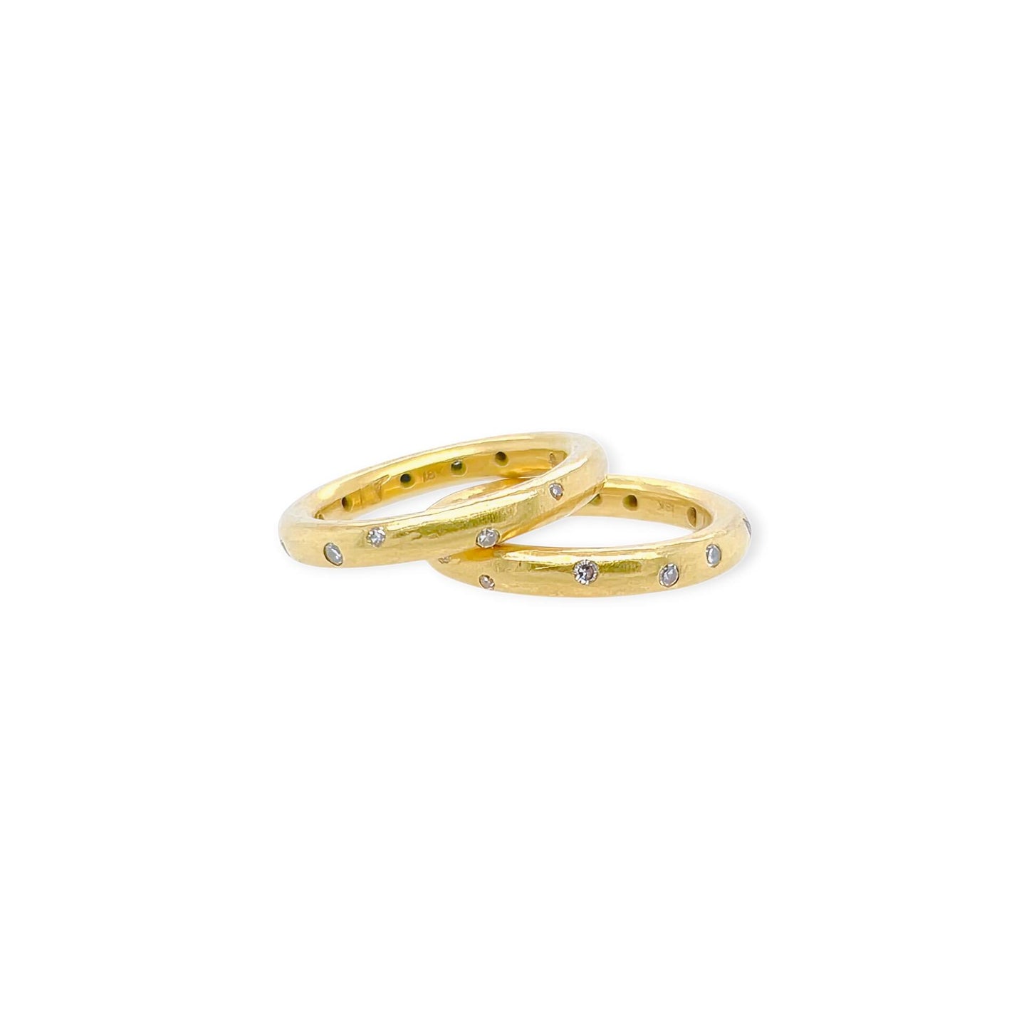 Two Gold Diamond Band Rings