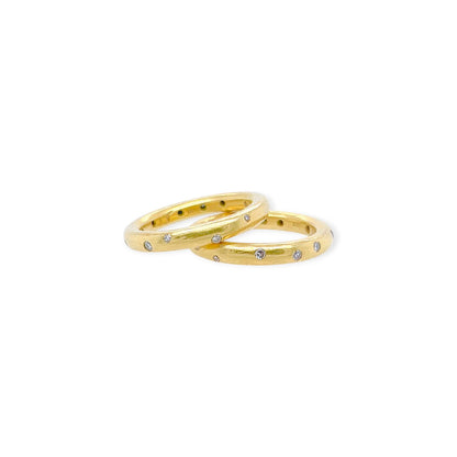 Two Gold Diamond Band Rings