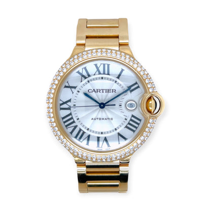 Cartier Ballon Bleu Gold Diamond 42mm Watch