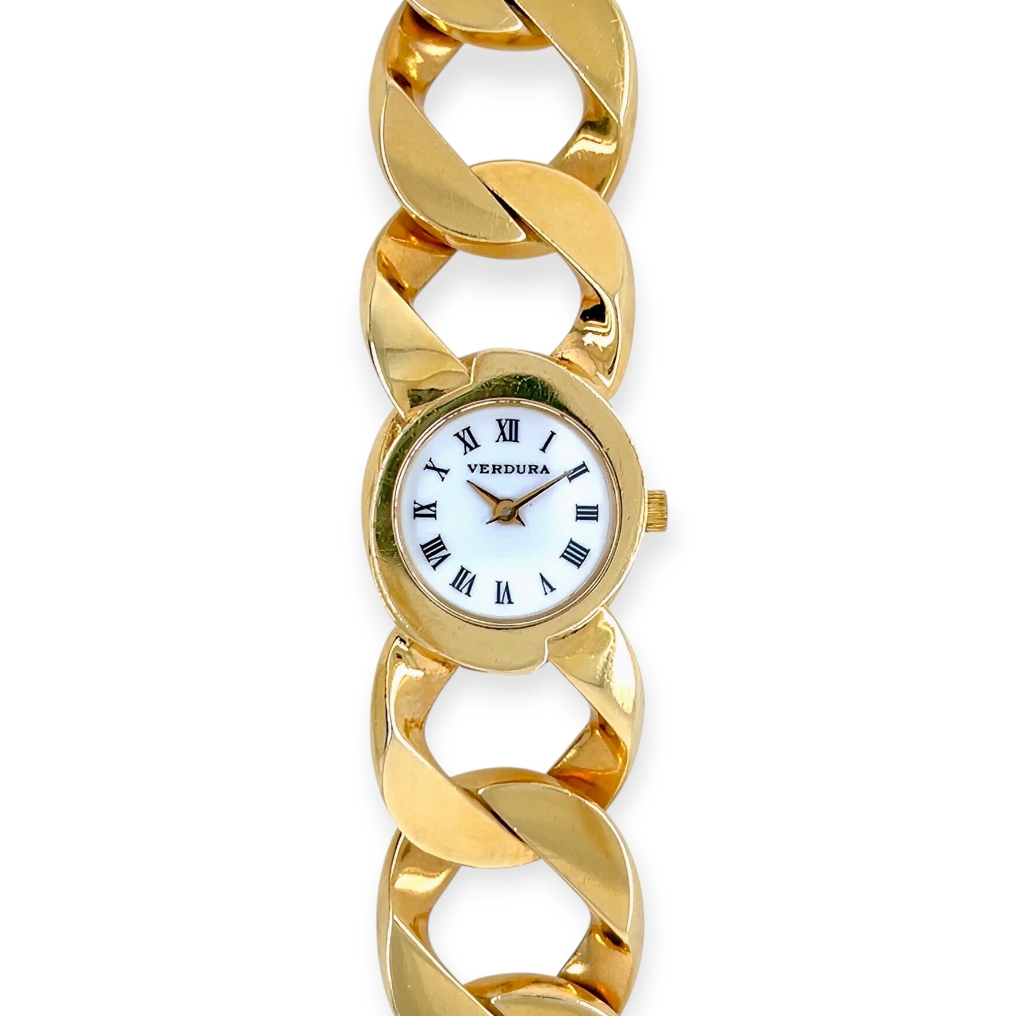 Verdura Gold Curb Link Bracelet Watch – CDB Ltd