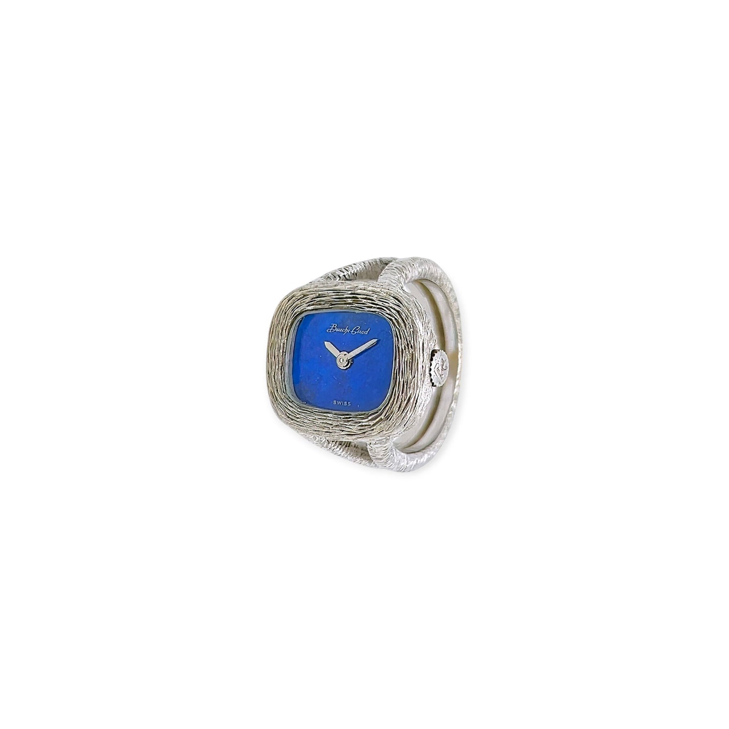 Bueche Girod Lapis Lazuli White Gold Watch Ring