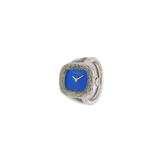 Bueche Girod Lapis Lazuli White Gold Watch Ring
