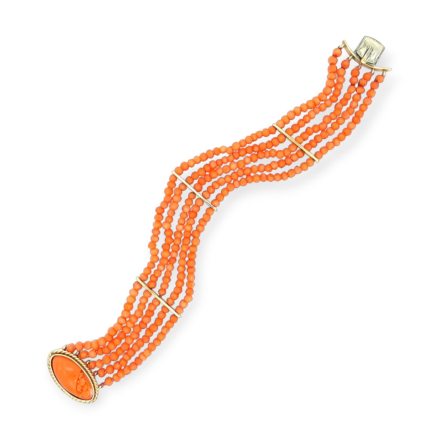 Gold Coral Bead Bracelet