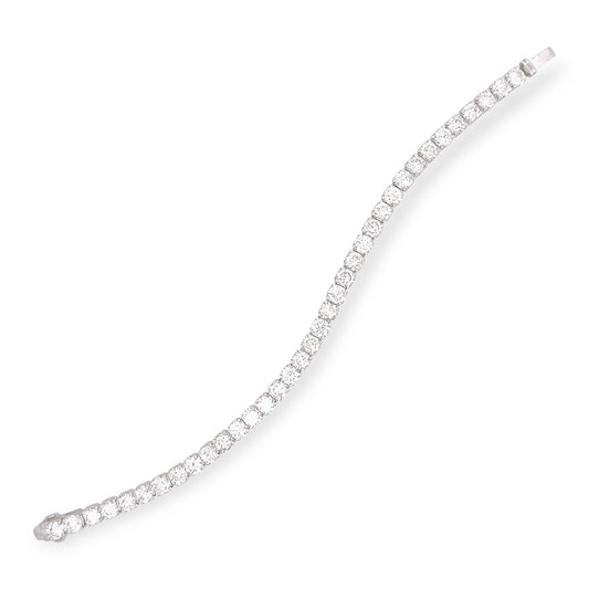 White Gold Diamond Straightline Bracelet 14.45 Carats