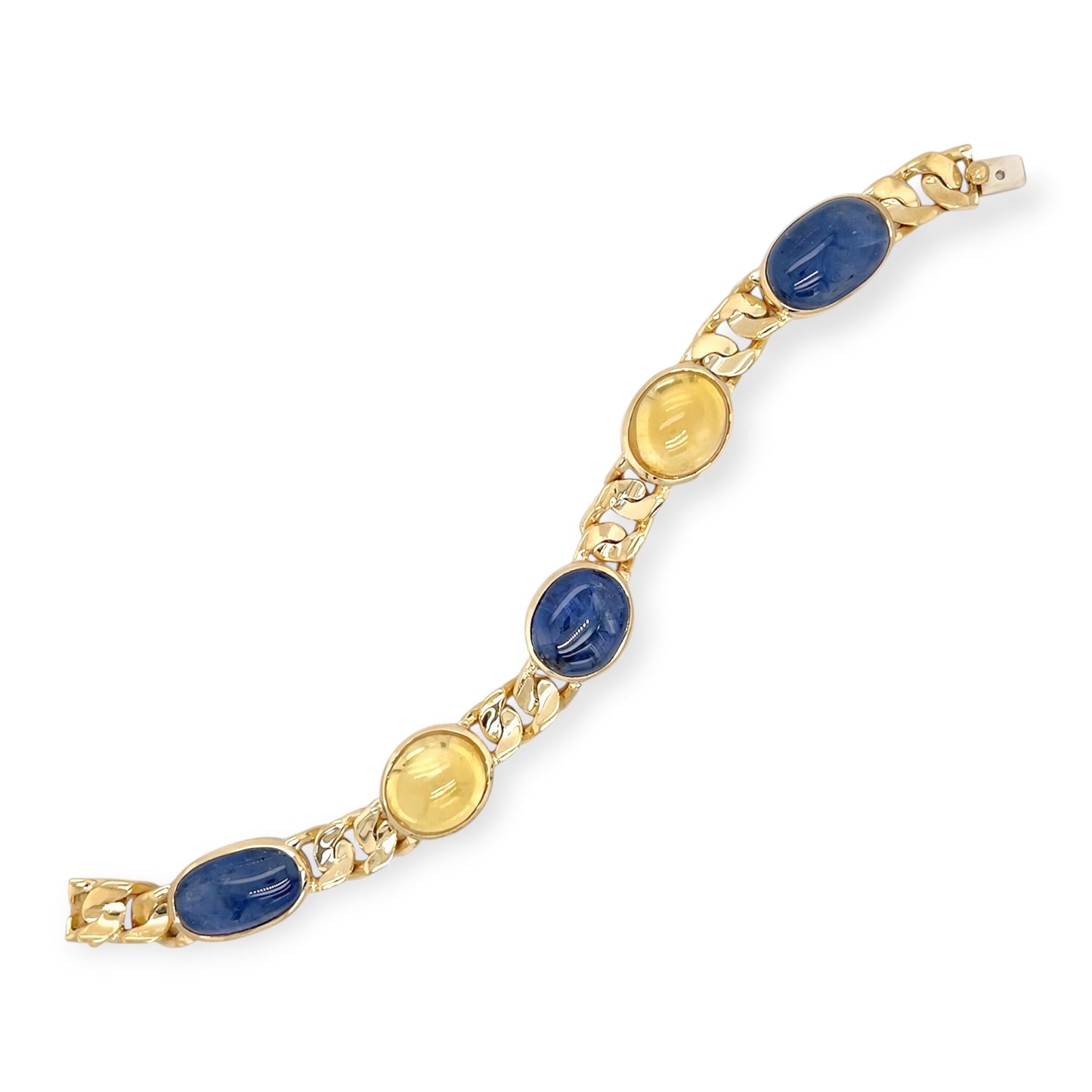 Bulgari Gold Blue and Yellow Sapphire Bracelet